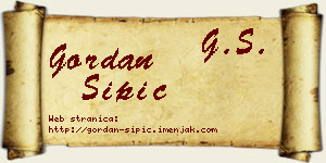 Gordan Šipić vizit kartica